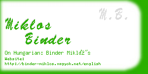 miklos binder business card